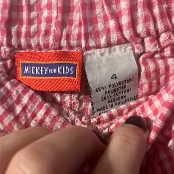 Pink and white Elastic Waist Shorts - Picture 2 of 3